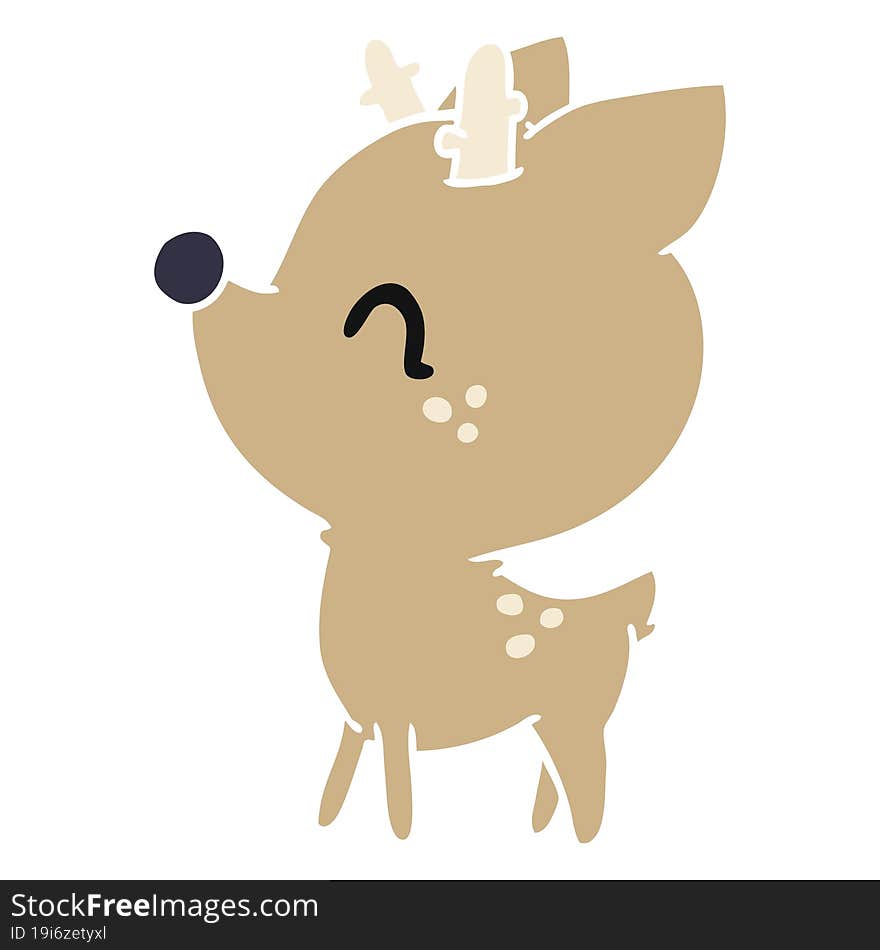 cartoon illustration of  kawaii cute deer. cartoon illustration of  kawaii cute deer