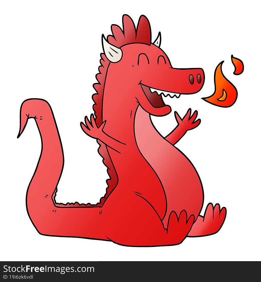 cartoon happy dragon. cartoon happy dragon