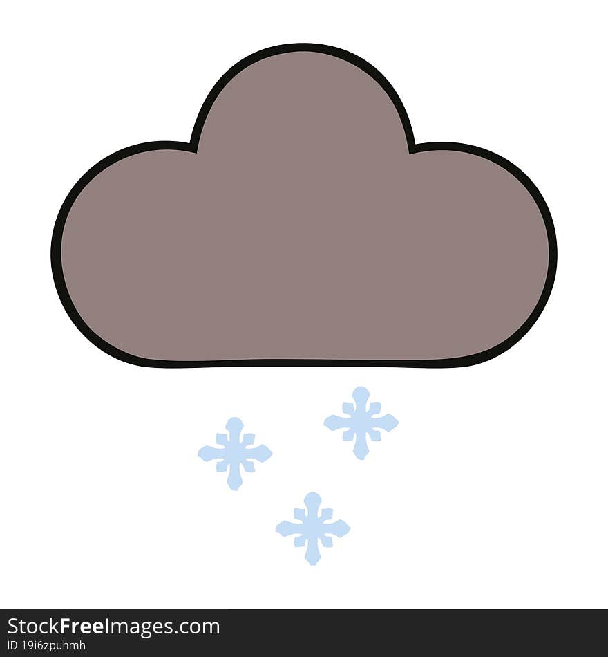 cute cartoon of a storm snow cloud