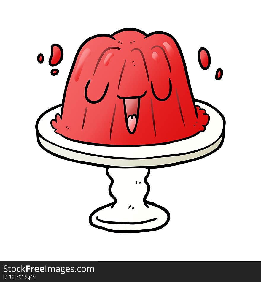 cartoon jelly on plate wobbling. cartoon jelly on plate wobbling