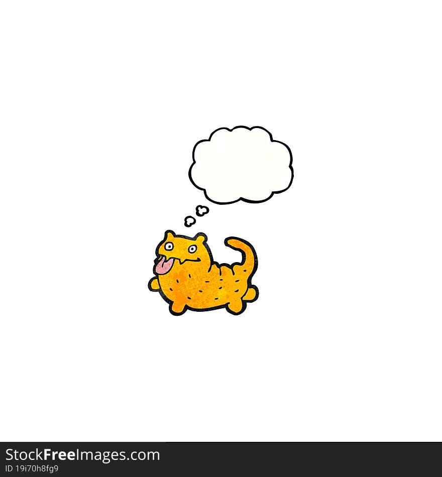 cartoon cat with thought bubble