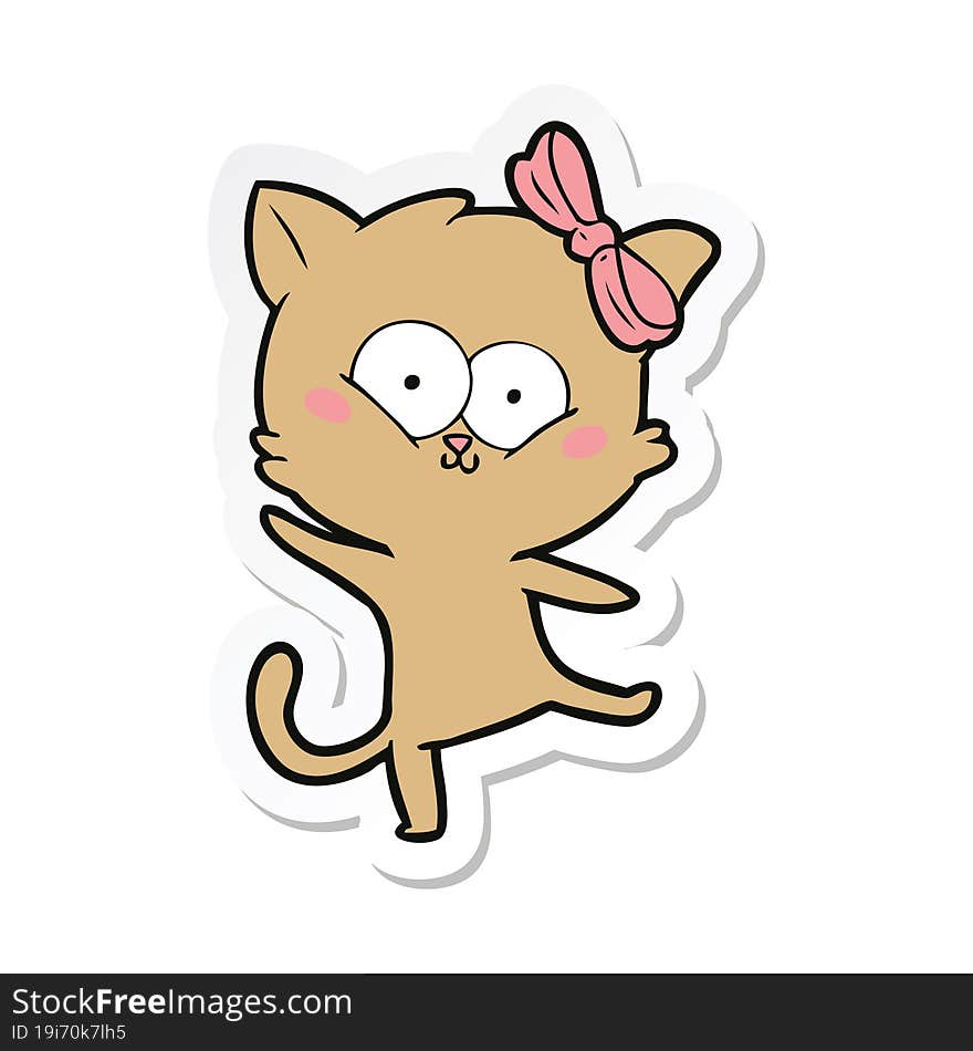 sticker of a cartoon cat