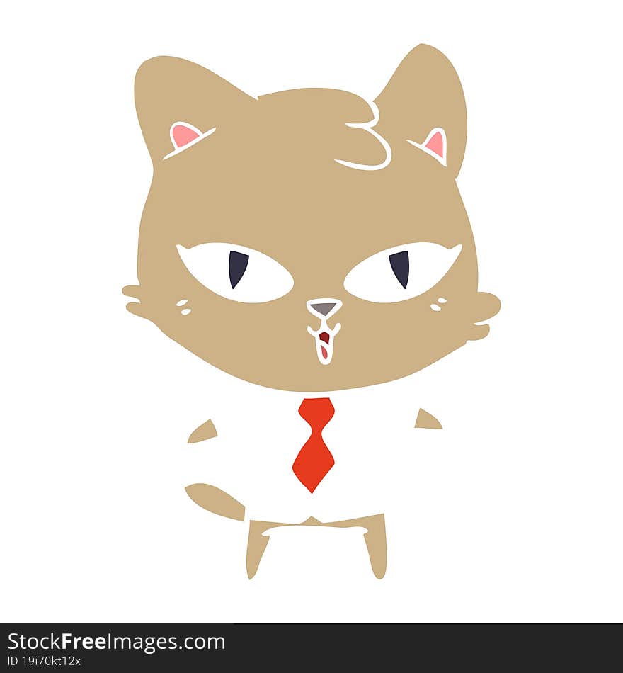 flat color style cartoon cat