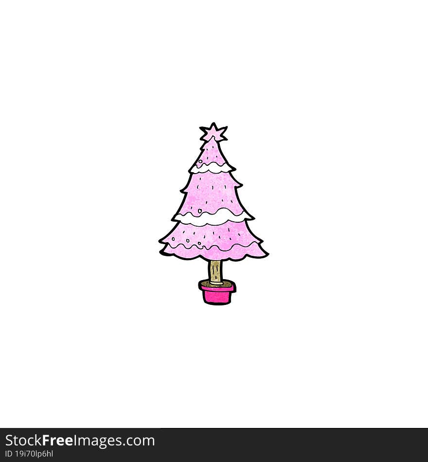 Cartoon Pink Christmas Tree