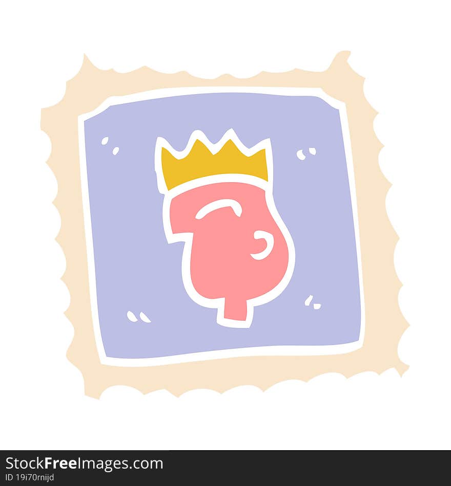 Cartoon Doodle Stamp With Royal Face