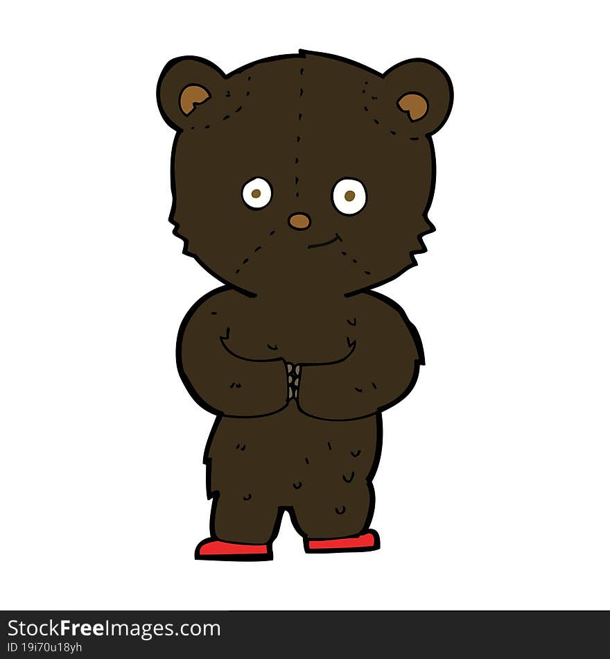 cartoon teddy black bear cub