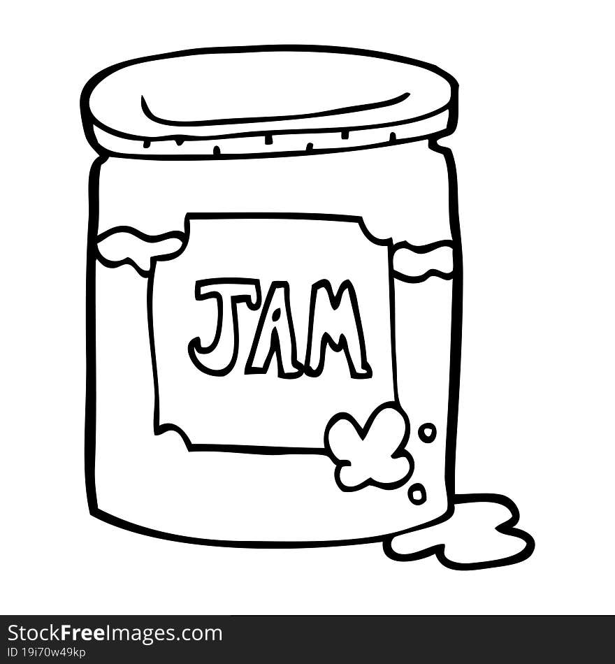 line drawing cartoon jam pot