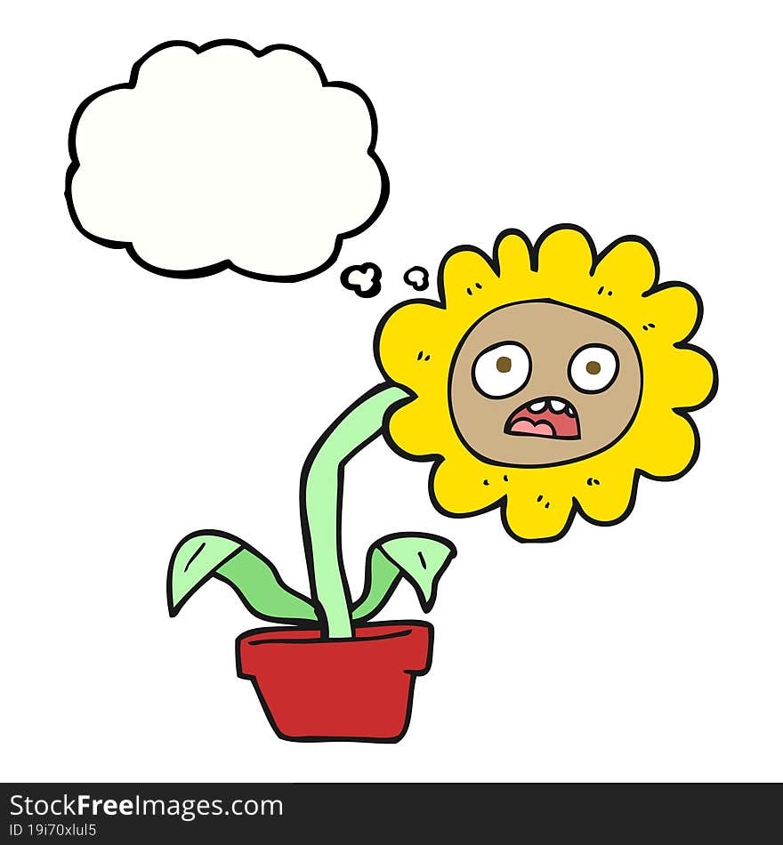 thought bubble cartoon sad flower