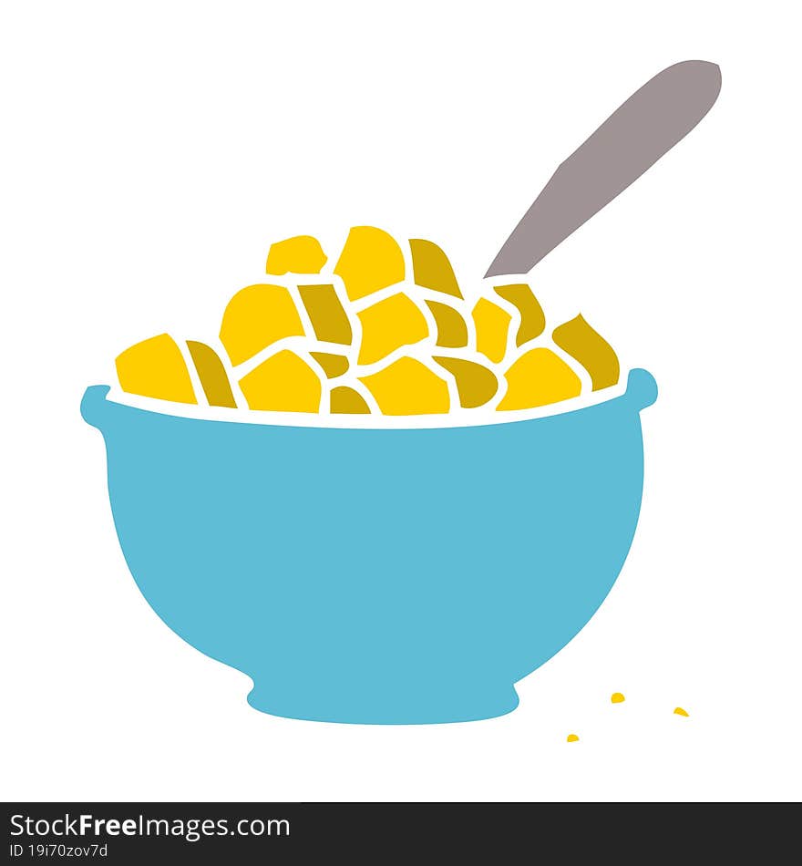 cartoon doodle bowl of cereal