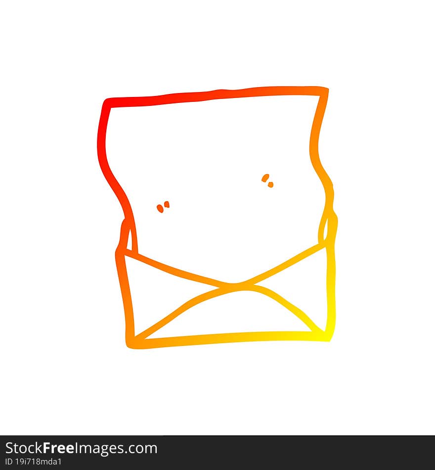 warm gradient line drawing of a cartoon letter and envelope