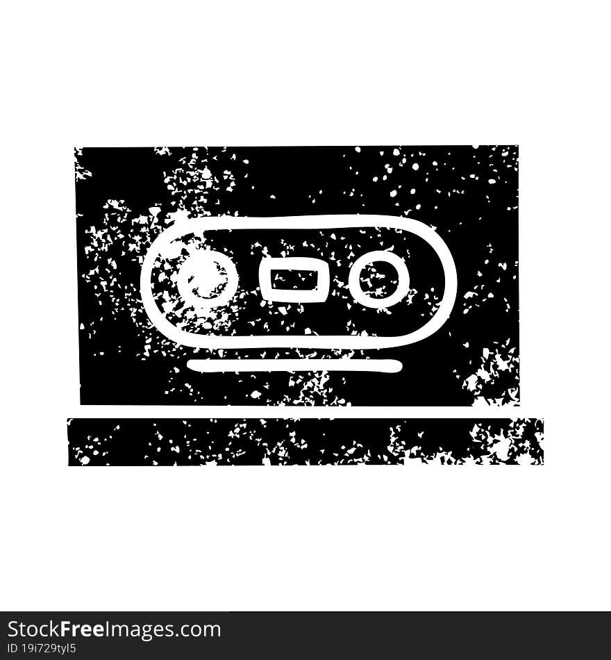 distressed symbol retro cassette