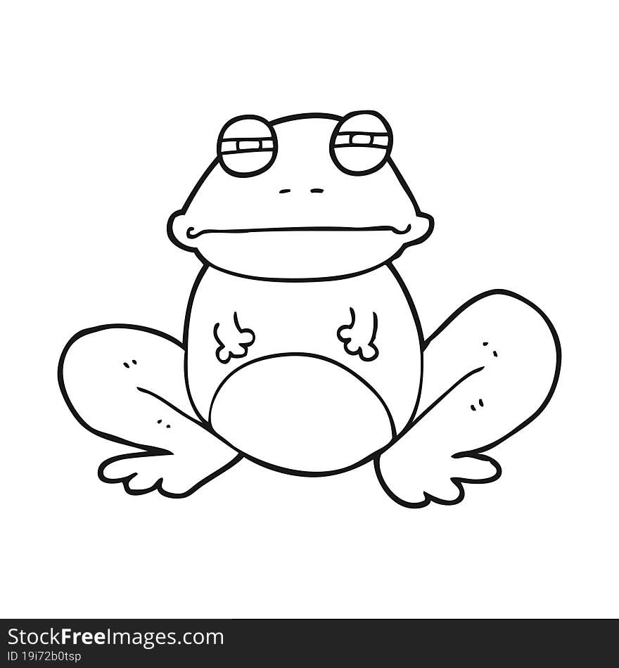 Black And White Cartoon Frog