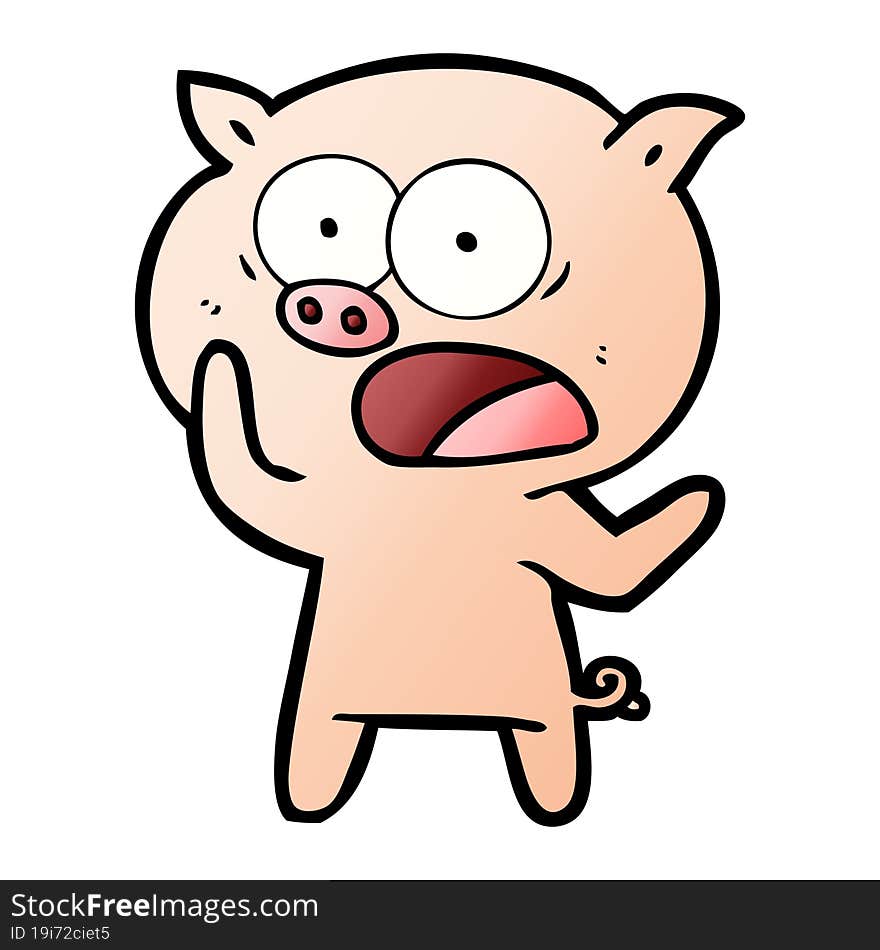 cartoon pig shouting. cartoon pig shouting