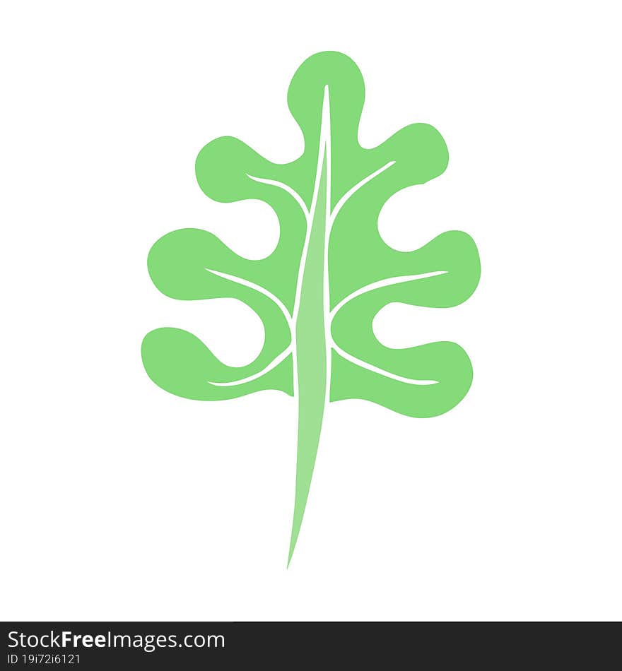 flat color illustration of leaf. flat color illustration of leaf