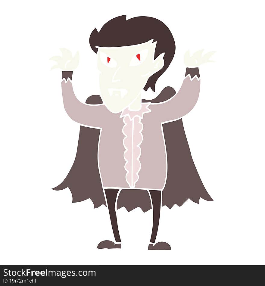 flat color illustration cartoon vampire