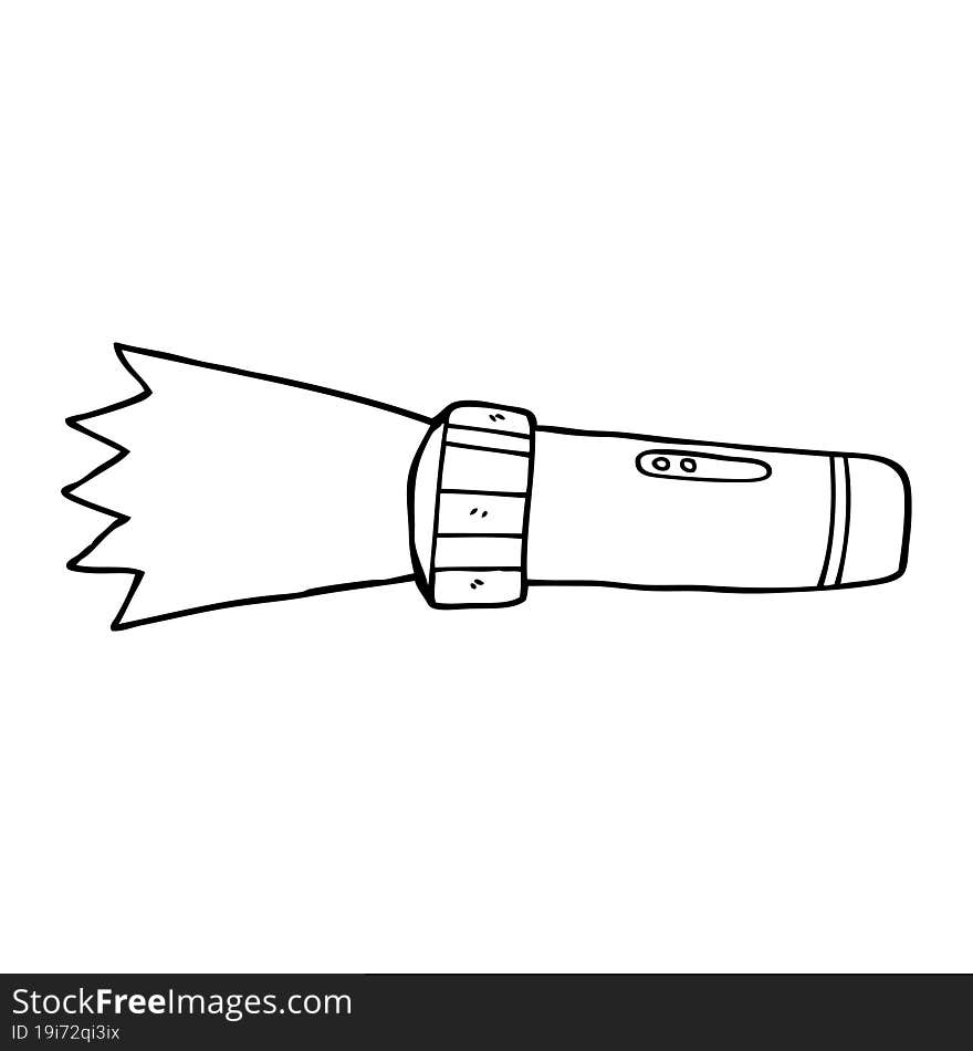 line drawing cartoon torch