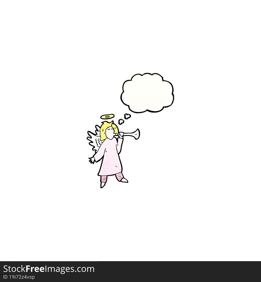 Angel With Thougth Bubble Cartoon