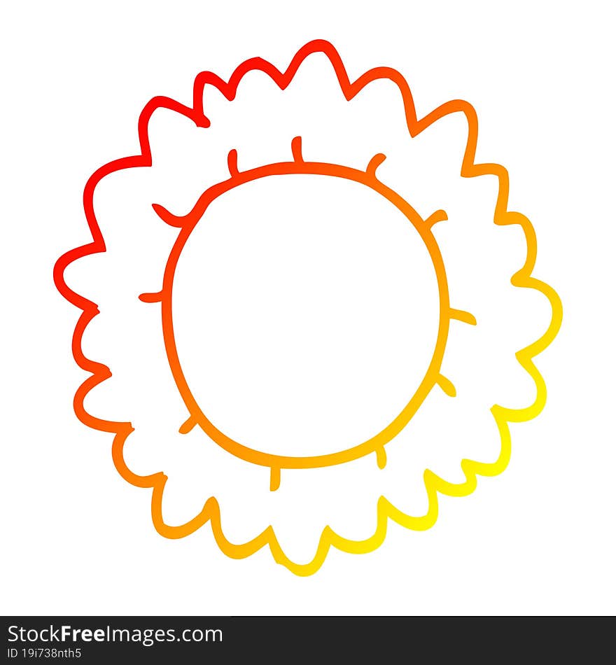 warm gradient line drawing cartoon flower