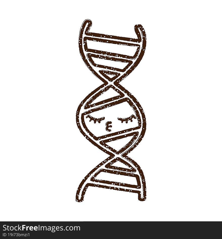 DNA Strand Charcoal Drawing