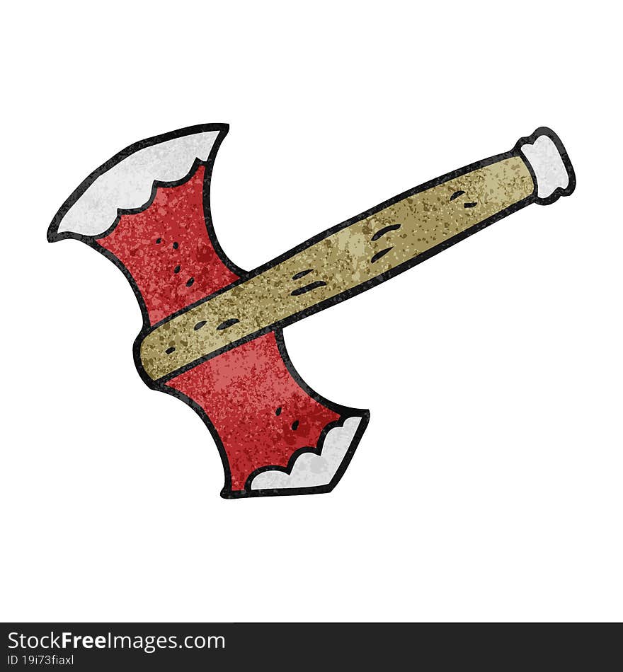 freehand textured cartoon axe