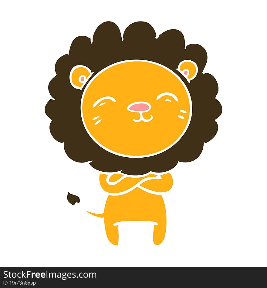 flat color style cartoon lion