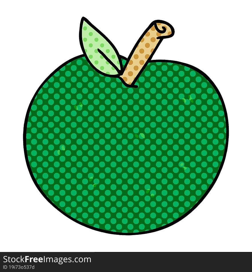 quirky comic book style cartoon apple