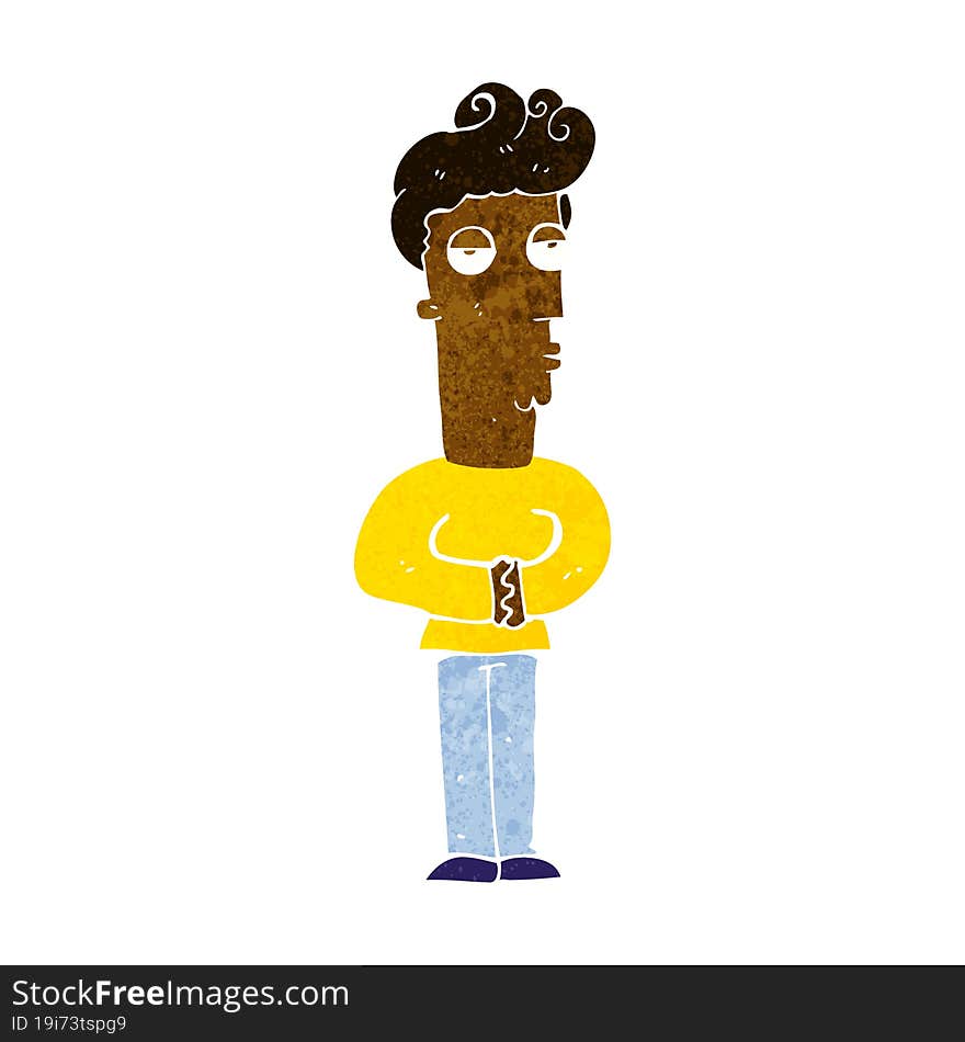 cartoon jaded man