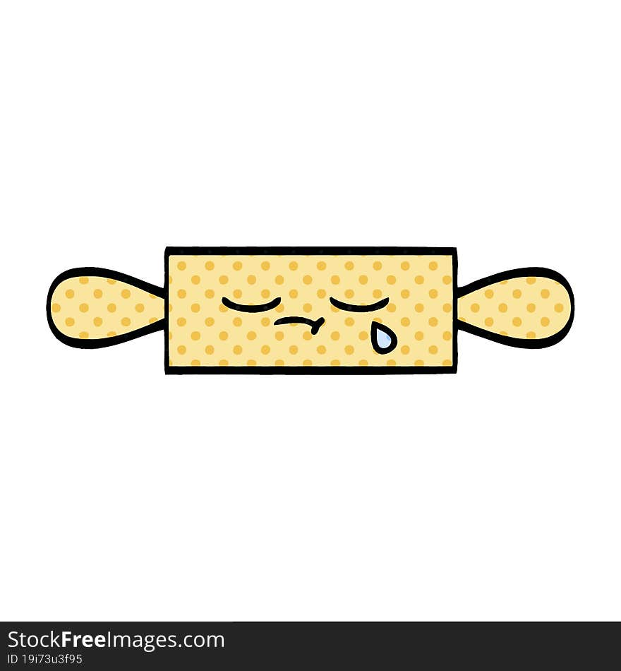 comic book style cartoon of a rolling pin