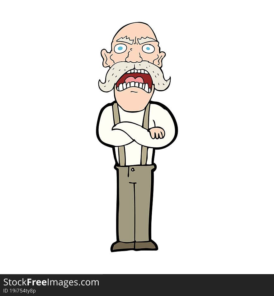 cartoon shocked old man