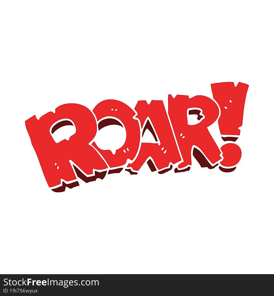 cartoon doodle roar sign