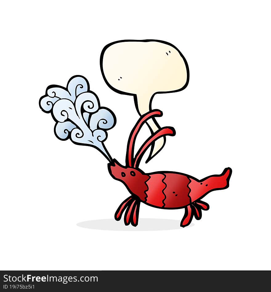 Cartoon Shrimp With Speech Bubble