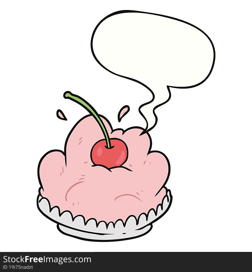 cartoon tasty dessert and speech bubble