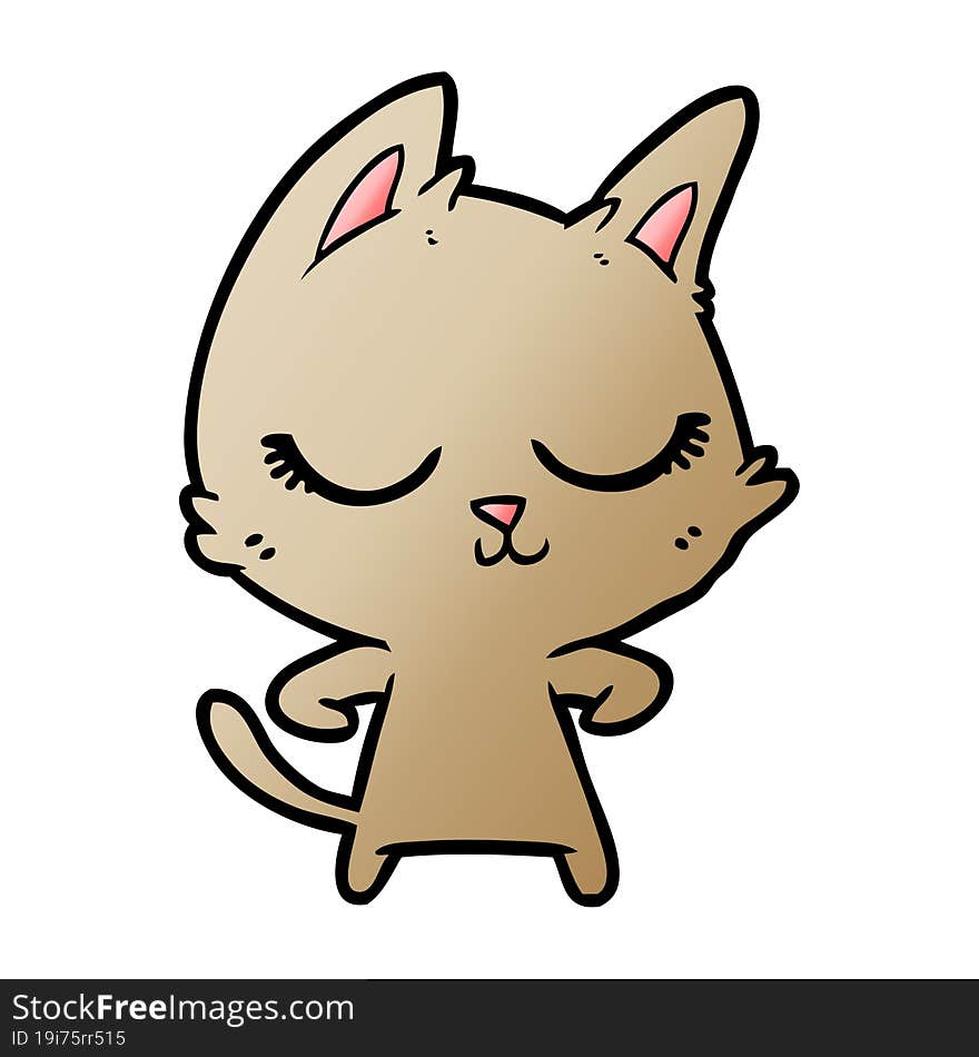 calm cartoon cat. calm cartoon cat