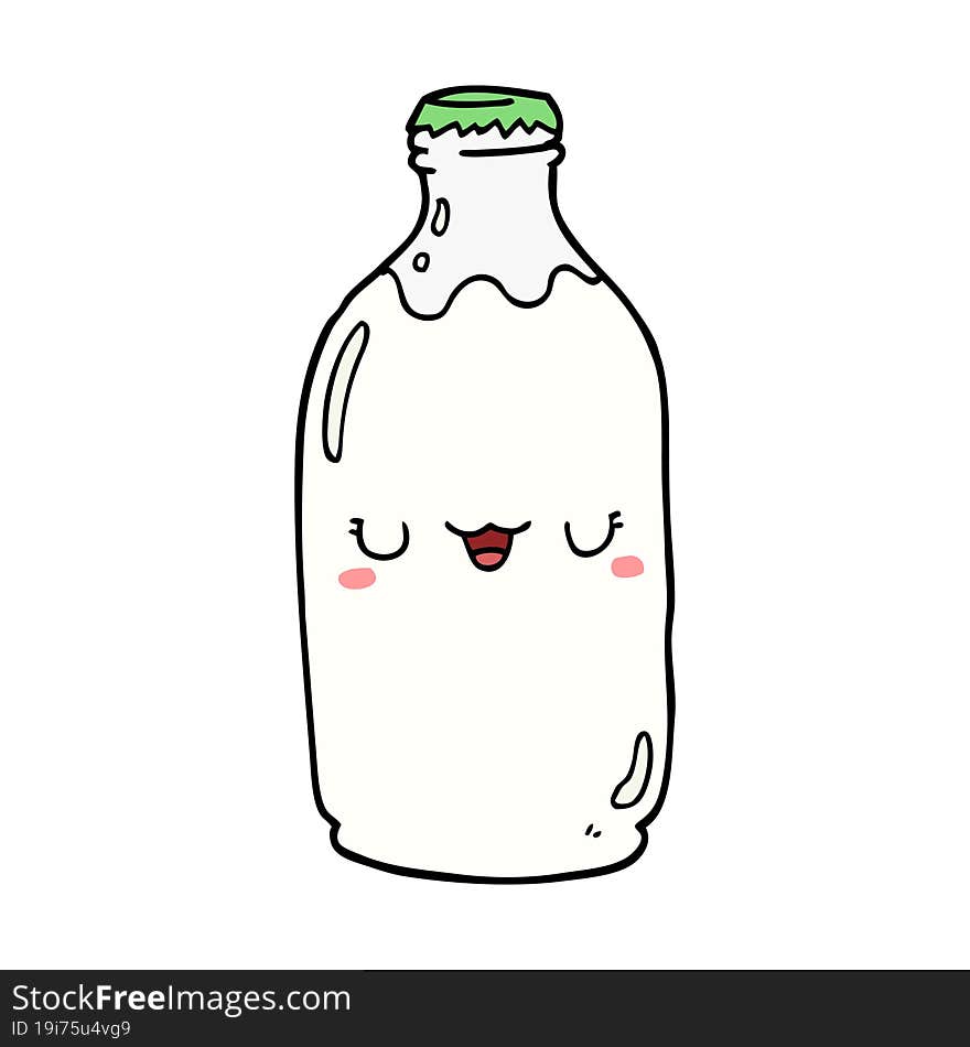 cute cartoon milk bottle