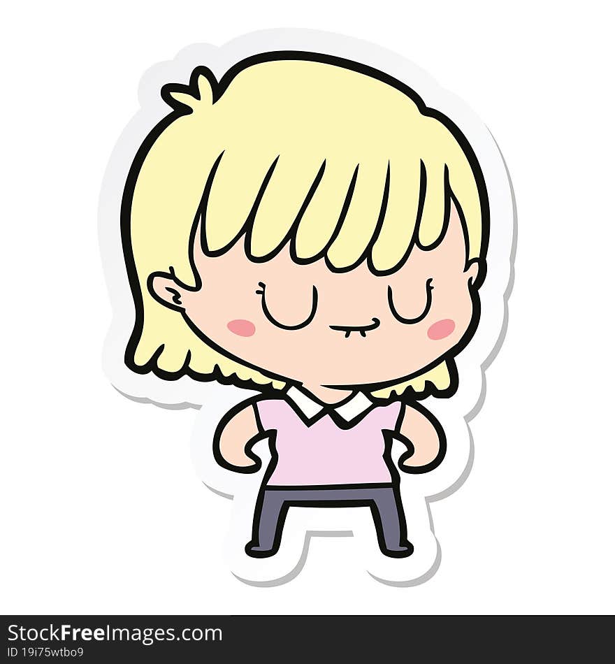 sticker of a cartoon woman