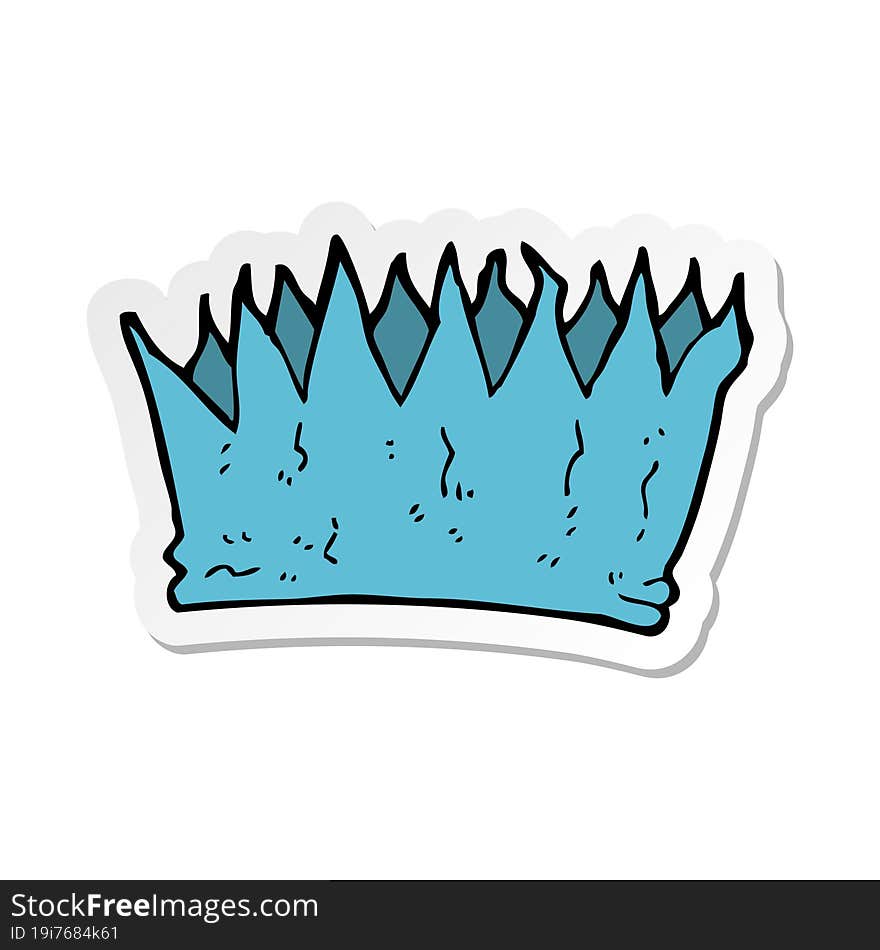 Sticker Of A Cartoon Paper Crown