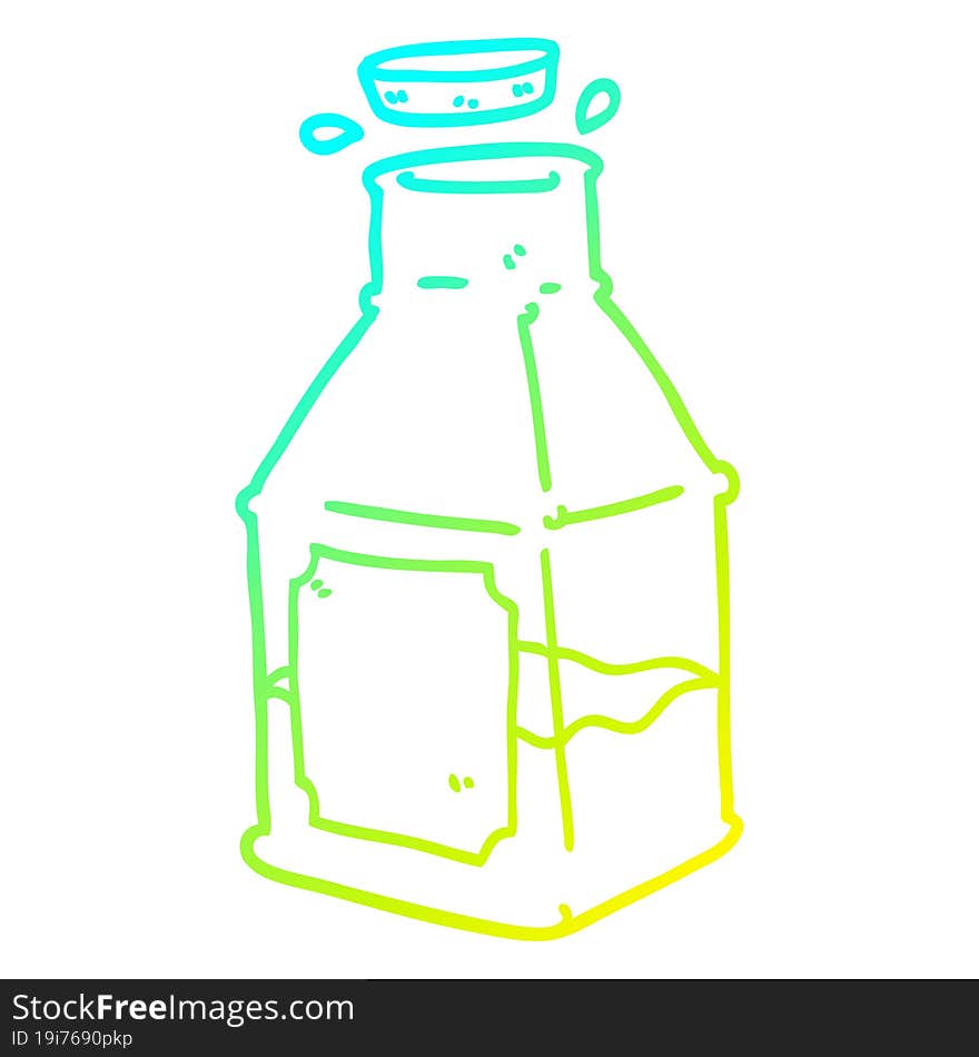 cold gradient line drawing cartoon drink in decanter