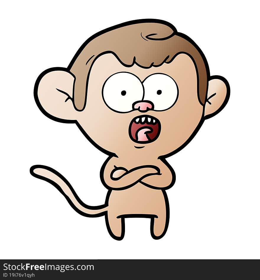 cartoon shocked monkey. cartoon shocked monkey