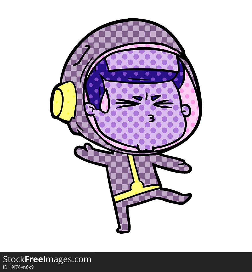 cartoon stressed astronaut. cartoon stressed astronaut