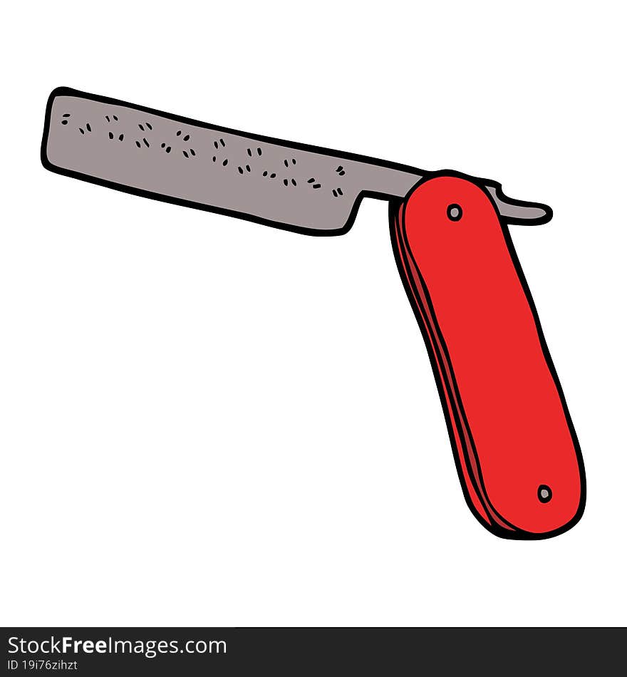 Cartoon Doodle Cut Throat Razor