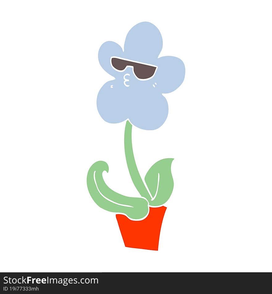 Cool Flat Color Style Cartoon Flower