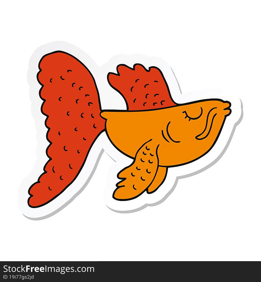 sticker of a cartoon chinese fighting fish