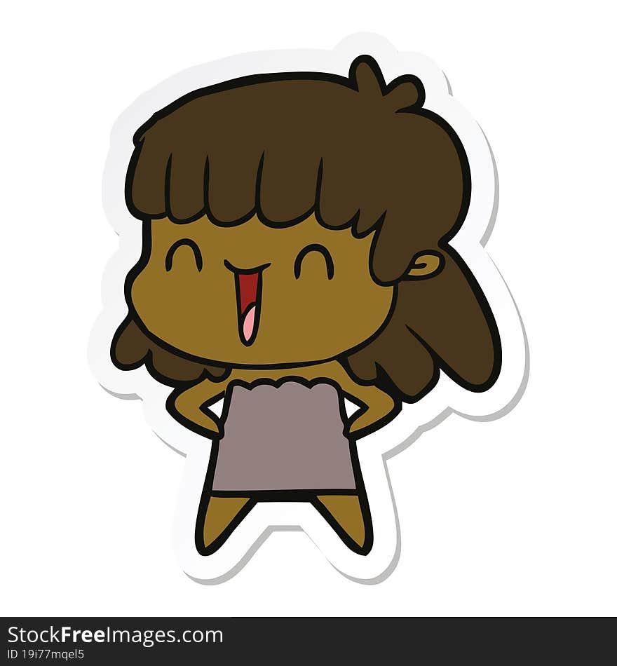 sticker of a cartoon woman