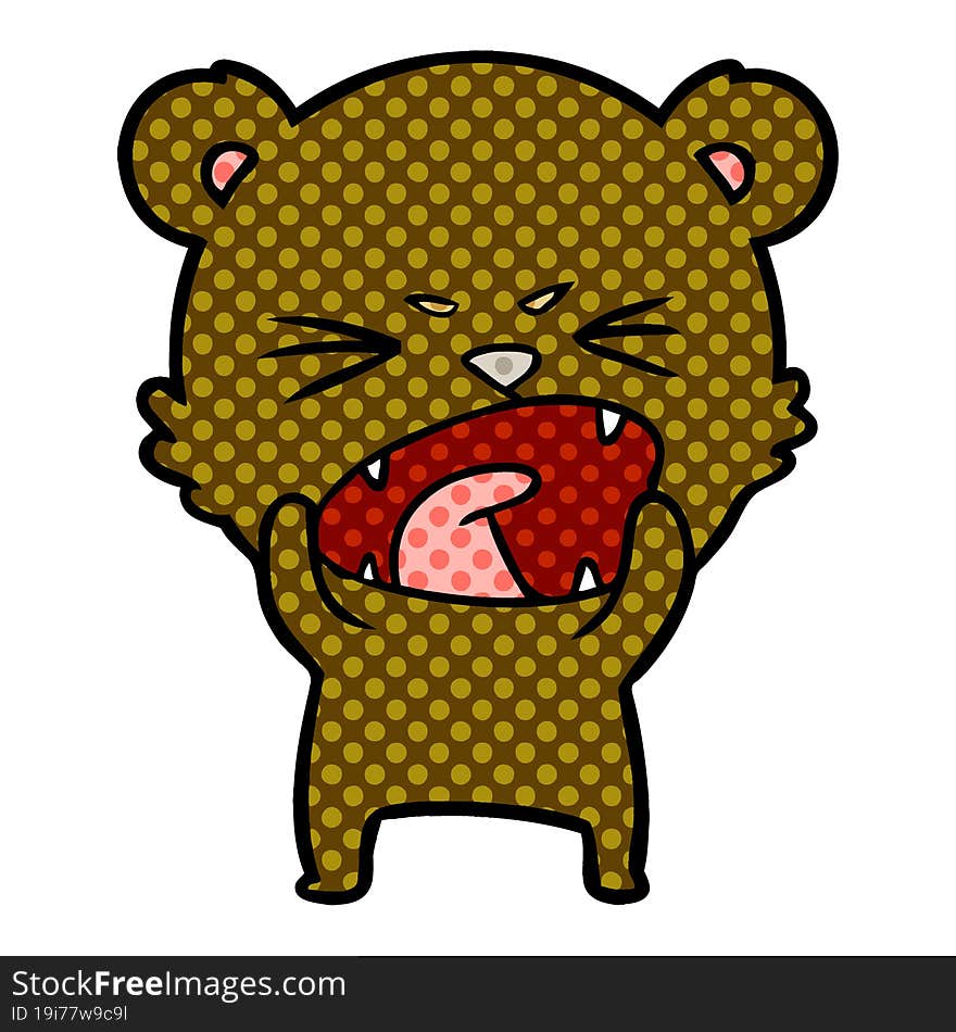 angry cartoon bear. angry cartoon bear