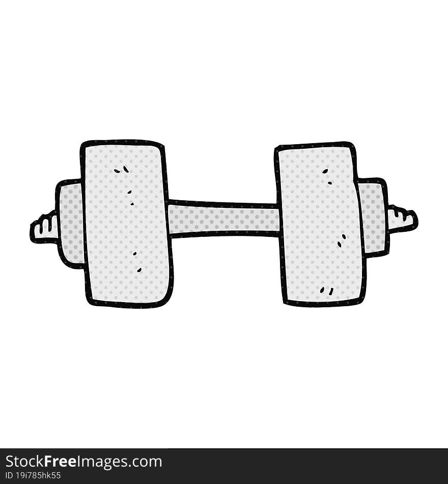 freehand drawn cartoon dumbbell