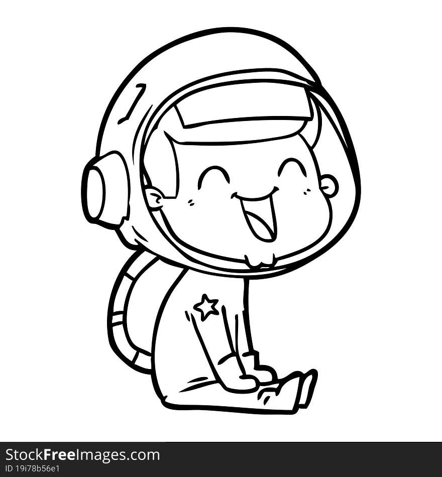 happy cartoon astronaut. happy cartoon astronaut