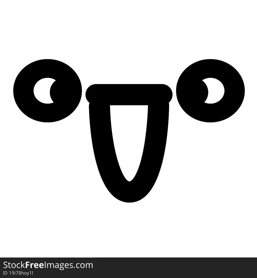 Cute Happy Cross Eyed Face Icon