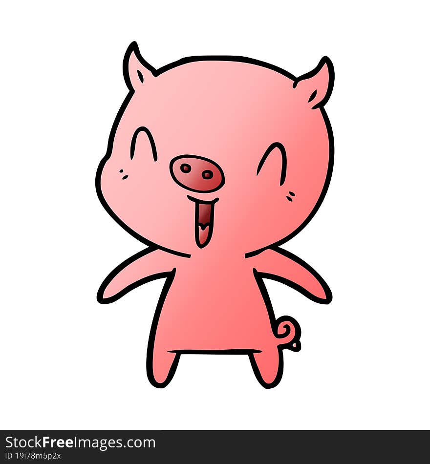 happy cartoon pig. happy cartoon pig