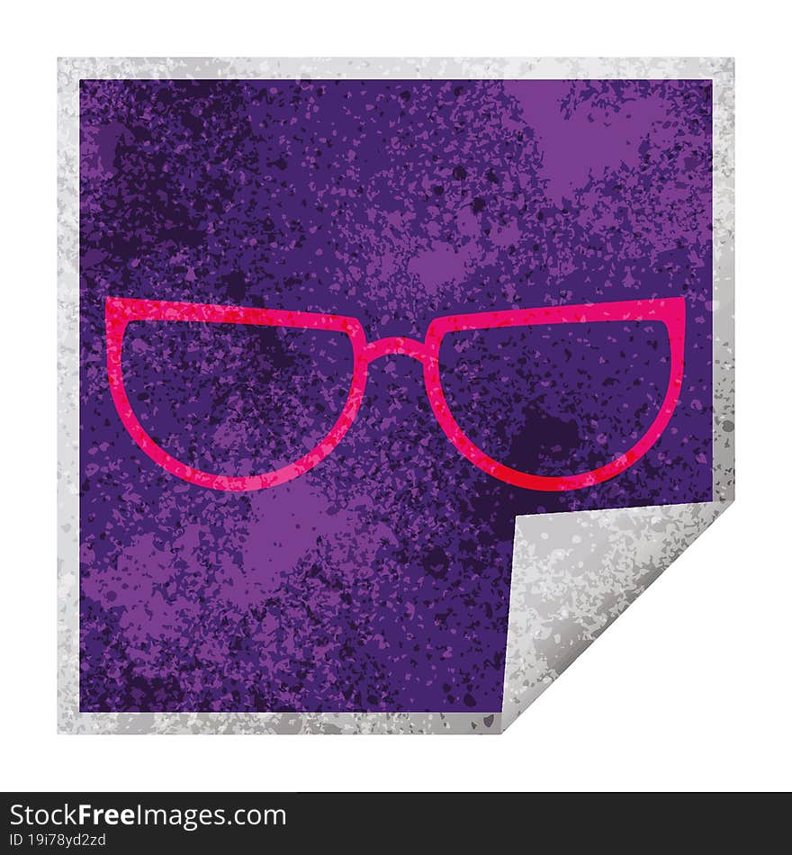 spectacles square peeling sticker