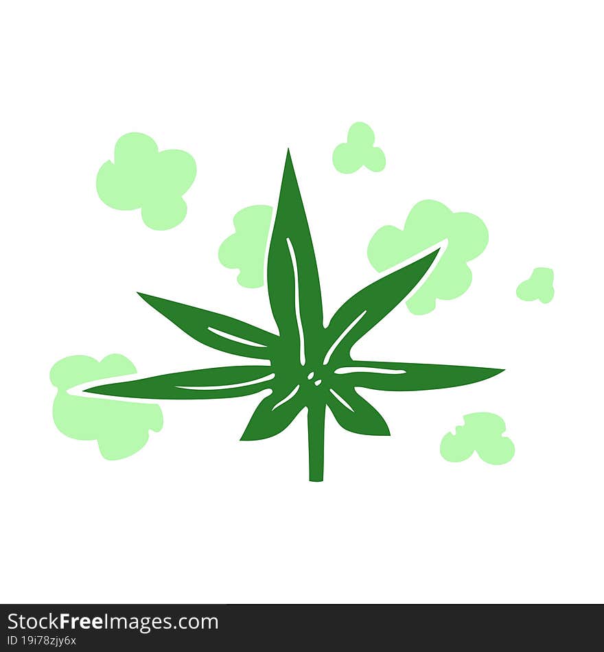 cartoon doodle marijuana leaf